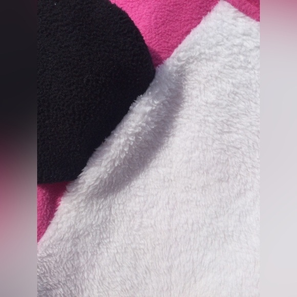 Disney Minnie Mouse misses L pajama set pj sleep ware 12 14 face bow pink fuzzy - Picture 3 of 12